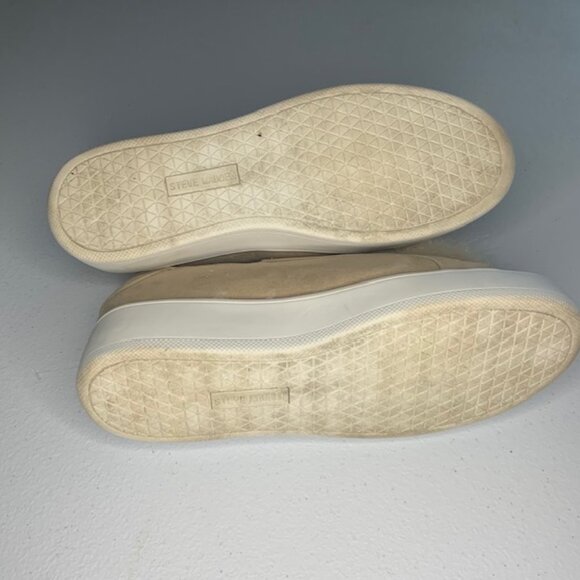 Steve Madden Poof Faux Fur Tan Platform Slip-On Loafers Shoes Suede-Like - Sz 9 - Picture 8 of 8